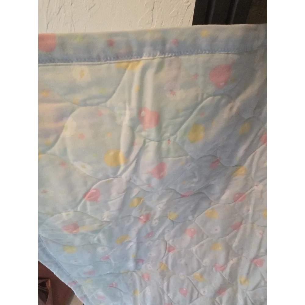 Bunnies And Bears Handmade Baby Blanket, Pastels Cottagecore Charming
